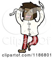 Cartoon Of A Crazy Man In A Straight Jacket Royalty Free Vector Illustration by lineartestpilot