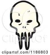 Cartoon Of A Dripping Skull Royalty Free Vector Illustration