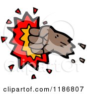 Cartoon Of A Fist Punching Royalty Free Vector Illustration