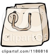 Cartoon of a Brown Paper Bag with a Face - Royalty Free Vector