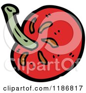 Cartoon Of A Red Tomato Royalty Free Vector Illustration