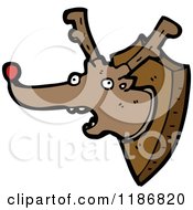 Cartoon Of A Mounted Reindeer Head Royalty Free Vector Illustration
