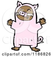 Cartoon Of A Child Dressed In A Pig Costume Royalty Free Vector Illustration