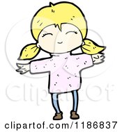 Cartoon Of A Blonde Girl Royalty Free Vector Illustration