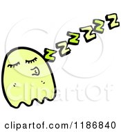 Cartoon Of A Green Ghost Sleeping Royalty Free Vector Illustration