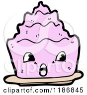Cartoon Of A Cake With A Face Royalty Free Vector Illustration