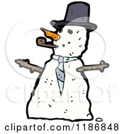 Cartoon Of A Snowman Royalty Free Vector Illustration