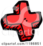 Cartoon Of A Math Plus Sign Symbol Royalty Free Vector Illustration by lineartestpilot