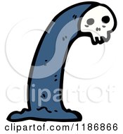 Cartoon Of A Skull Coming Out Of Water Royalty Free Vector Illustration