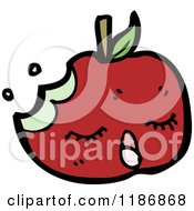 Cartoon Of A Half Eaten Apple Royalty Free Vector Illustration