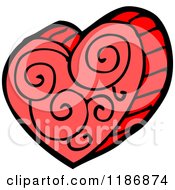 Cartoon Of A Red Heart Royalty Free Vector Illustration