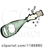 Cartoon Of An Exploding Bottle Royalty Free Vector Illustration