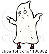 Cartoon Of A Child In An Ghost Costume Royalty Free Vector Illustration