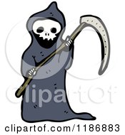 Cartoon Of A Child Dressed In A Grim Reaper Costume Royalty Free Vector Illustration