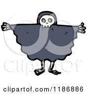 Cartoon Of A Child Dressed In A Skull Costume Royalty Free Vector Illustration by lineartestpilot