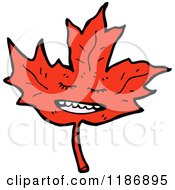 Cartoon Of An Autumn Leaf Royalty Free Vector Illustration