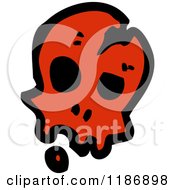 Cartoon Of A Red Skull Royalty Free Vector Illustration