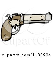 Cartoon Of A Pistol Royalty Free Vector Illustration by lineartestpilot