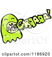 Cartoon Of A Green Ghost Royalty Free Vector Illustration