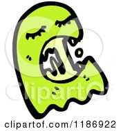 Cartoon Of A Green Ghost Royalty Free Vector Illustration