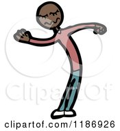 Cartoon Of A Flexible Black Man Figure Royalty Free Vector Illustration