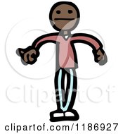 Cartoon Of A Flexible Black Man Figure Royalty Free Vector Illustration