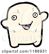 Cartoon Of A White Creature Royalty Free Vector Illustration