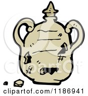 Cartoon Of A Broken Clay Pitcher Or Urn Royalty Free Vector Illustration