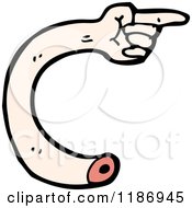 Cartoon Of A Severed Arm Pointing Royalty Free Vector Illustration