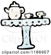 Cartoon Of A Tea Set Royalty Free Vector Illustration by lineartestpilot