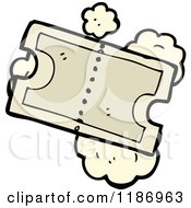 Cartoon Of An Admission Ticket With Dust Puffs Royalty Free Vector Illustration by lineartestpilot