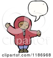 Cartoon Of A Child Wearing A Hoodie Royalty Free Vector Illustration