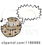 Cartoon Of A Chocolate Chip Cookie Speaking Royalty Free Vector Illustration by lineartestpilot