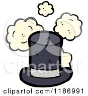 Cartoon Of An Old Top Hat With Dust Puffs Royalty Free Vector Illustration