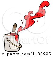 Cartoon Of Paint Cans With Red Paint Royalty Free Vector Illustration