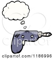 Cartoon Of An Electric Drill Thinking Royalty Free Vector Illustration by lineartestpilot