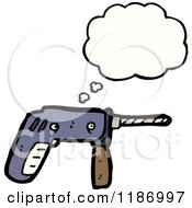 Cartoon Of An Electric Drill Thinking Royalty Free Vector Illustration by lineartestpilot