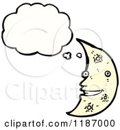Cartoon Of A Moon Thinking Royalty Free Vector Illustration by lineartestpilot