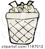 Cartoon Of A Wastebasket Royalty Free Vector Illustration by lineartestpilot