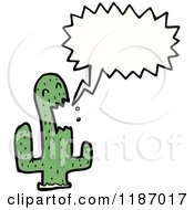 Cartoon Of A Saguaro Cactus Speaking Royalty Free Vector Illustration by lineartestpilot