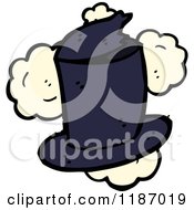 Cartoon Of A Top Hat With Dust Puffs Royalty Free Vector Illustration