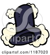 Cartoon Of A Top Hat With Dust Puffs Royalty Free Vector Illustration
