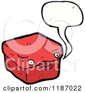 Cartoon Of A Red Box Speaking Royalty Free Vector Illustration by lineartestpilot