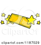 Cartoon Of A Golden Ticket Royalty Free Vector Illustration by lineartestpilot