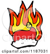 Cartoon Of A Burning Santa Hat Royalty Free Vector Illustration