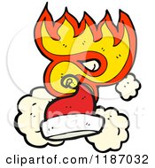 Cartoon Of A Burning Santa Hat Royalty Free Vector Illustration by lineartestpilot