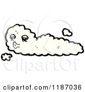 Cartoon Of A Windy Cloud Blowing Royalty Free Vector Illustration by lineartestpilot