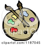 Cartoon Of An Artists Paint Palette Royalty Free Vector Illustration