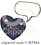 Cartoon Of A Blue Heart Speaking Royalty Free Vector Illustration