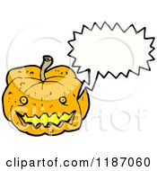 Cartoon Of A Jack O Lantern Speaking Royalty Free Vector Illustration by lineartestpilot